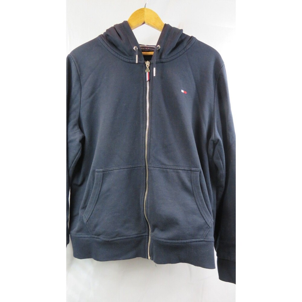 Tommy Hilfiger Navy Blue Hooded Zip Up Jacket Women’s Size X Large
